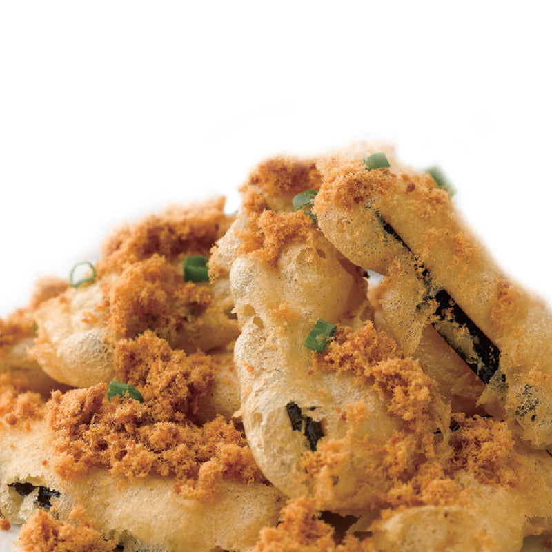 Deep-fried Eggplant Dressed with Pork Floss