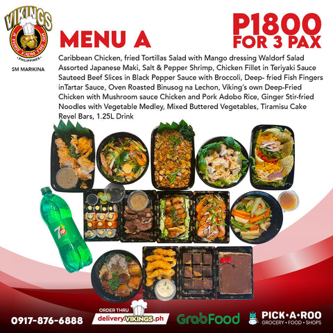 Vikings SM Marikina Feast for 3  - MENU A