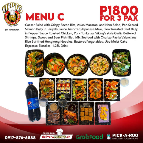 Vikings SM Marikina Feast for 3  - MENU C