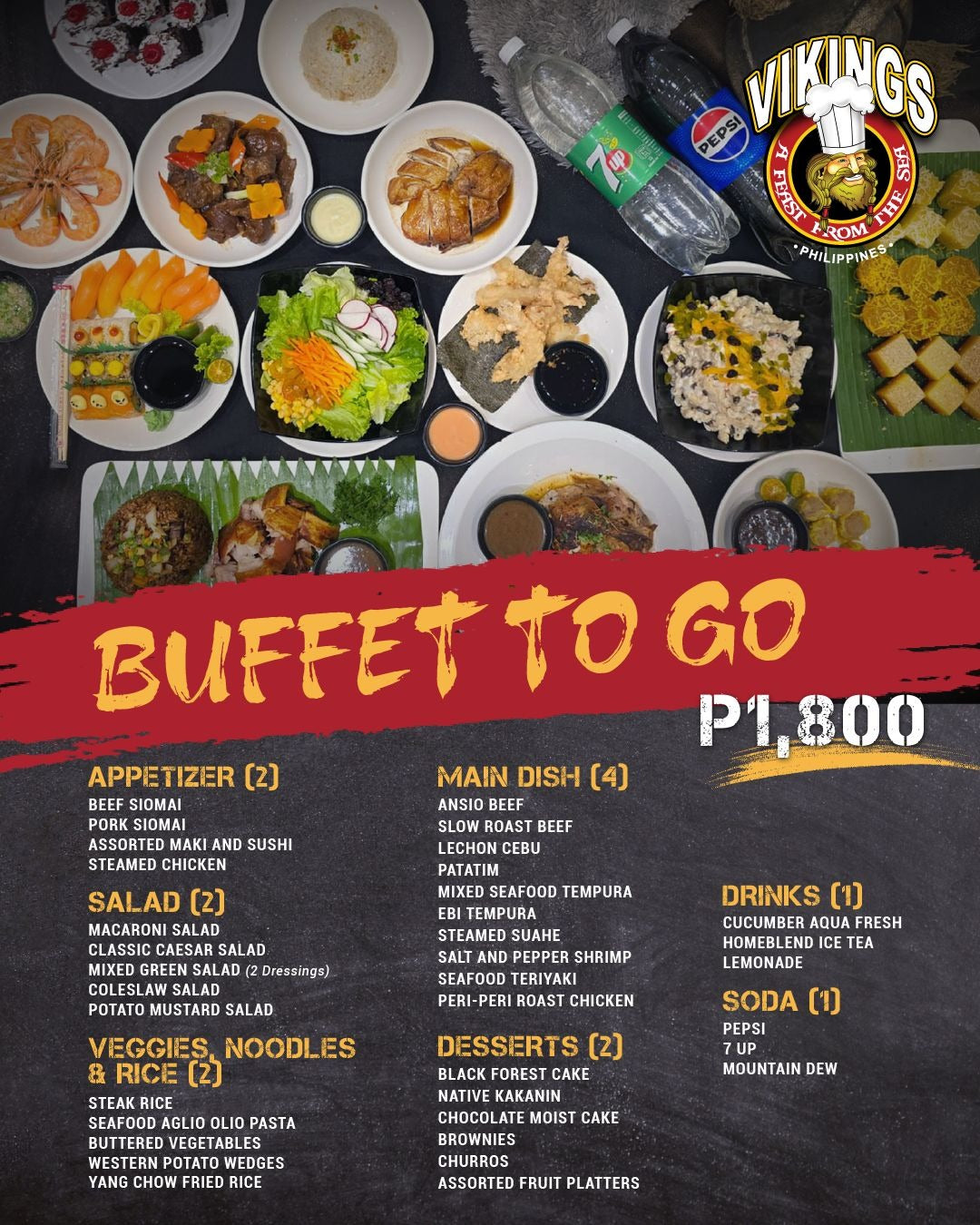 Vikings SM Cebu Buffet to go (good for 3pax)