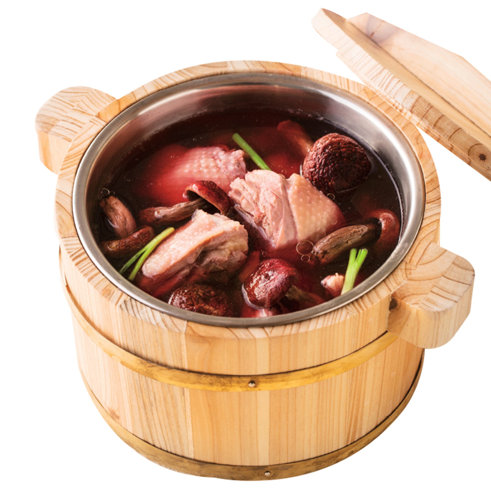 Double-boiled Chicken Soup with Red Mushroom