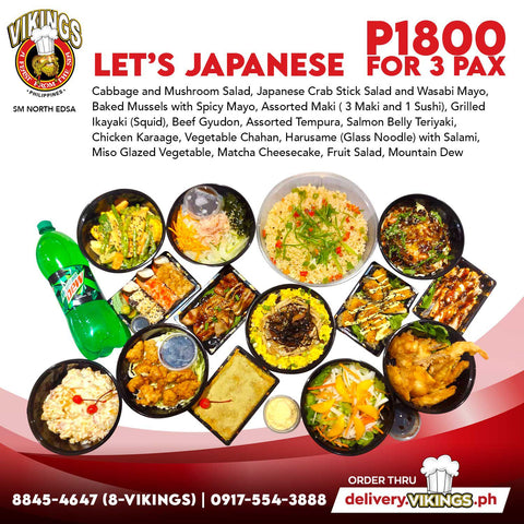 Vikings SM North Edsa Feast for 3 -  Let's Japanese